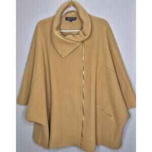 Jones NY Wool Blend Full Zipper Poncho Cape One Size